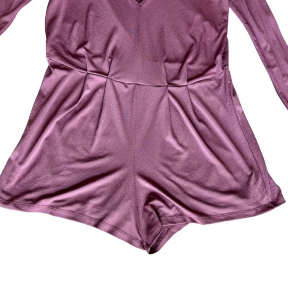 Plum Long Sleeve Romper - Picture 3 of 4